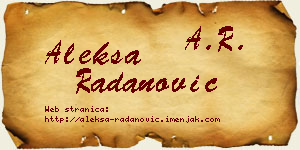 Aleksa Radanović vizit kartica